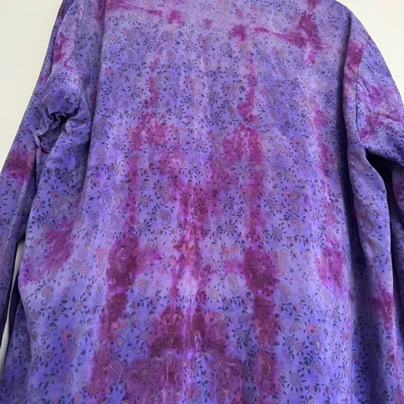 Sunchasers silk top purple tie dye paisley - Picture 4 of 5